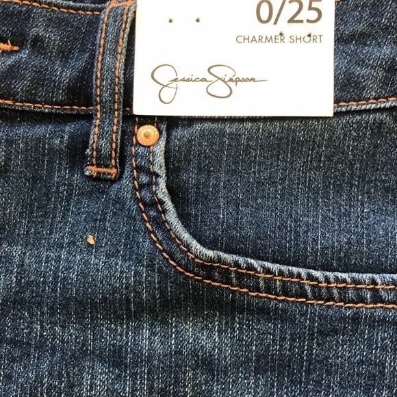 Jessica Simpson Charmer Denim Short Dark Wash Stretch Size 0/25 Summer Casual - Picture 3 of 4